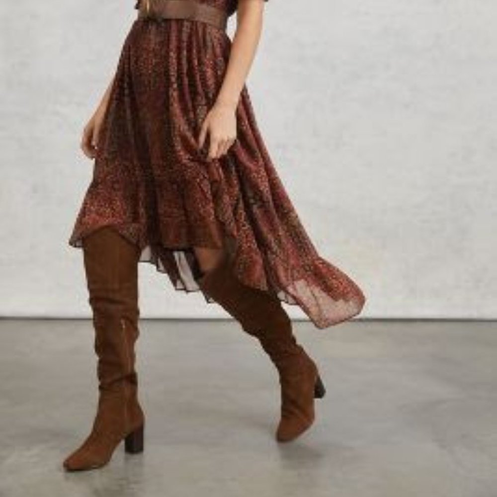 Anthropologie Cassandra Over The Knee Suede Boots